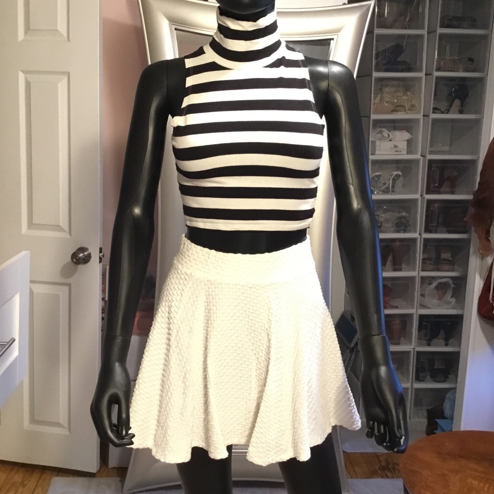 White mini skirt